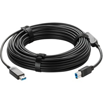 Vaddio 49ft USB 3.2 B to USB A Active Optical Cable - Plenum Rated - Black