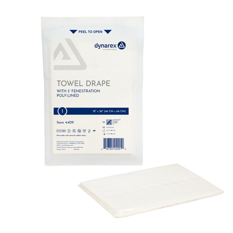 IMCO Towel Drape Sterile, Fenestrated, 18" x 26"  - 50 pcs per Box/6 Boxes per Case