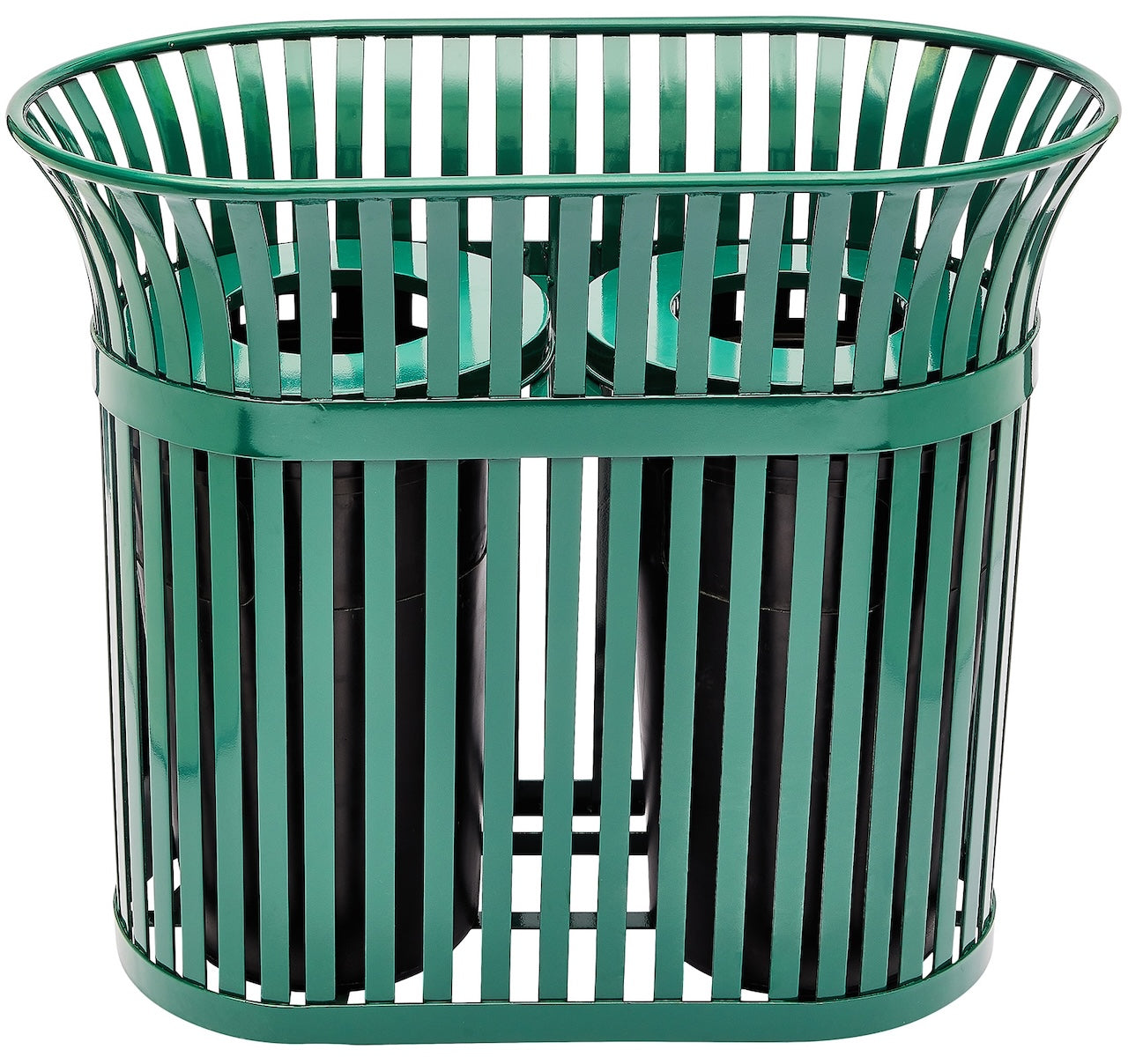 Alpine Industries Dual Slated Trash Can, 40 Gallon