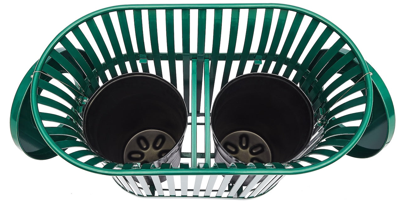 Alpine Industries Dual Slated Trash Can, 40 Gallon