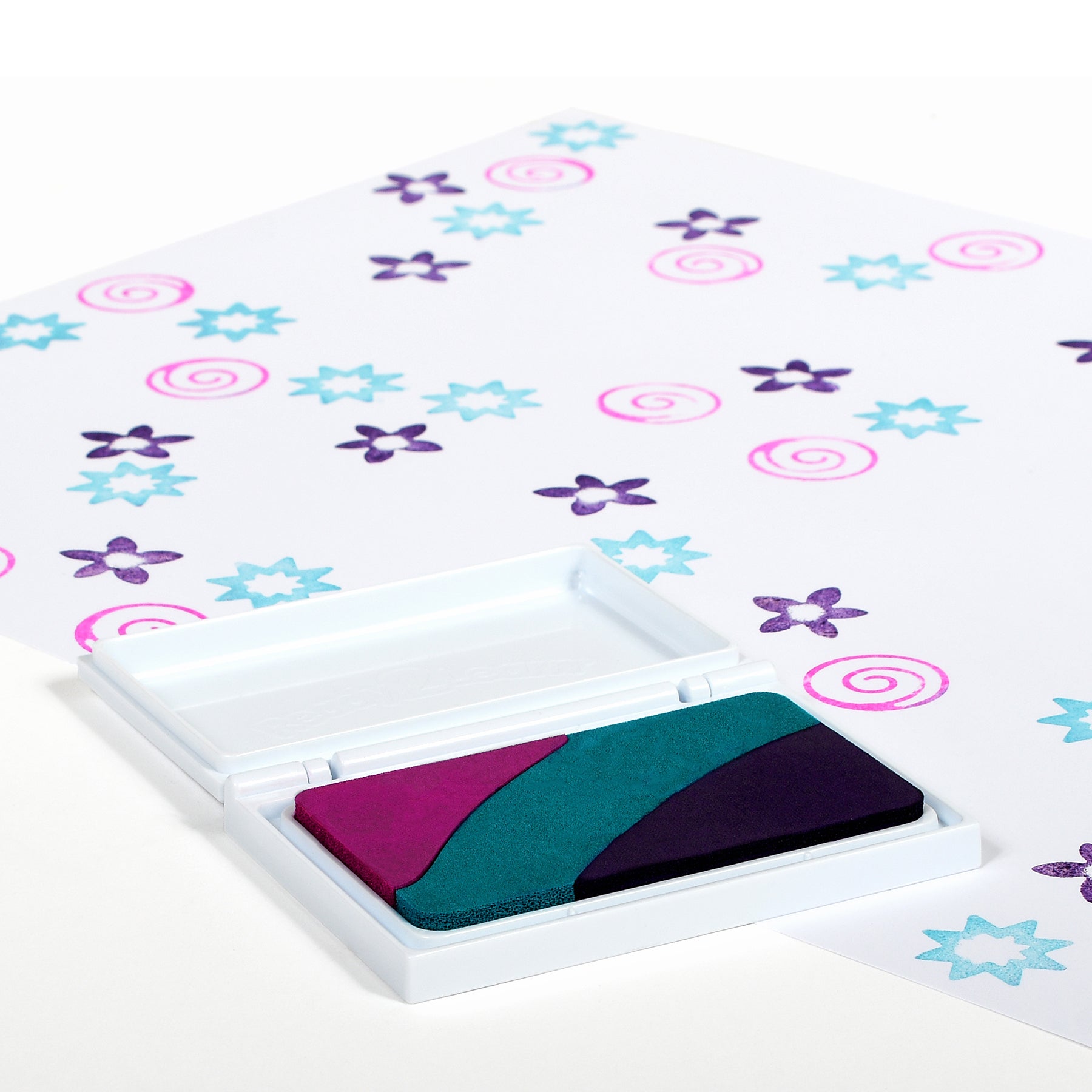 Washable Stamp Pad 3-in-1 - Electric - Pink, Purple & Turquoise