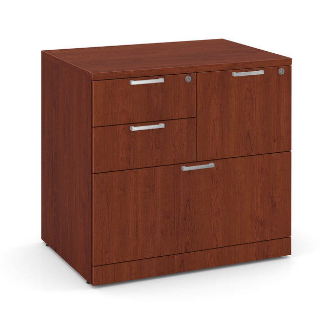 OfficeSource Laminate Lateral Files 31"W Combo Lateral File Cabinet - Cherry