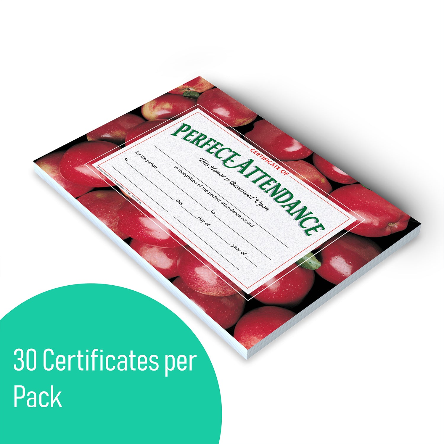 Certificate of Perfect Attendance, 8.5" x 11", Pack of 30
