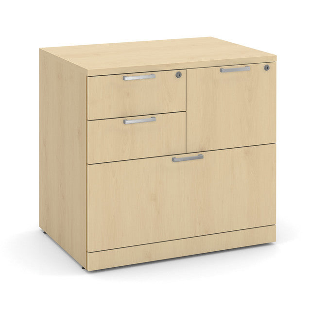 OfficeSource Laminate Lateral Files 31"W Combo Lateral File Cabinet - Maple