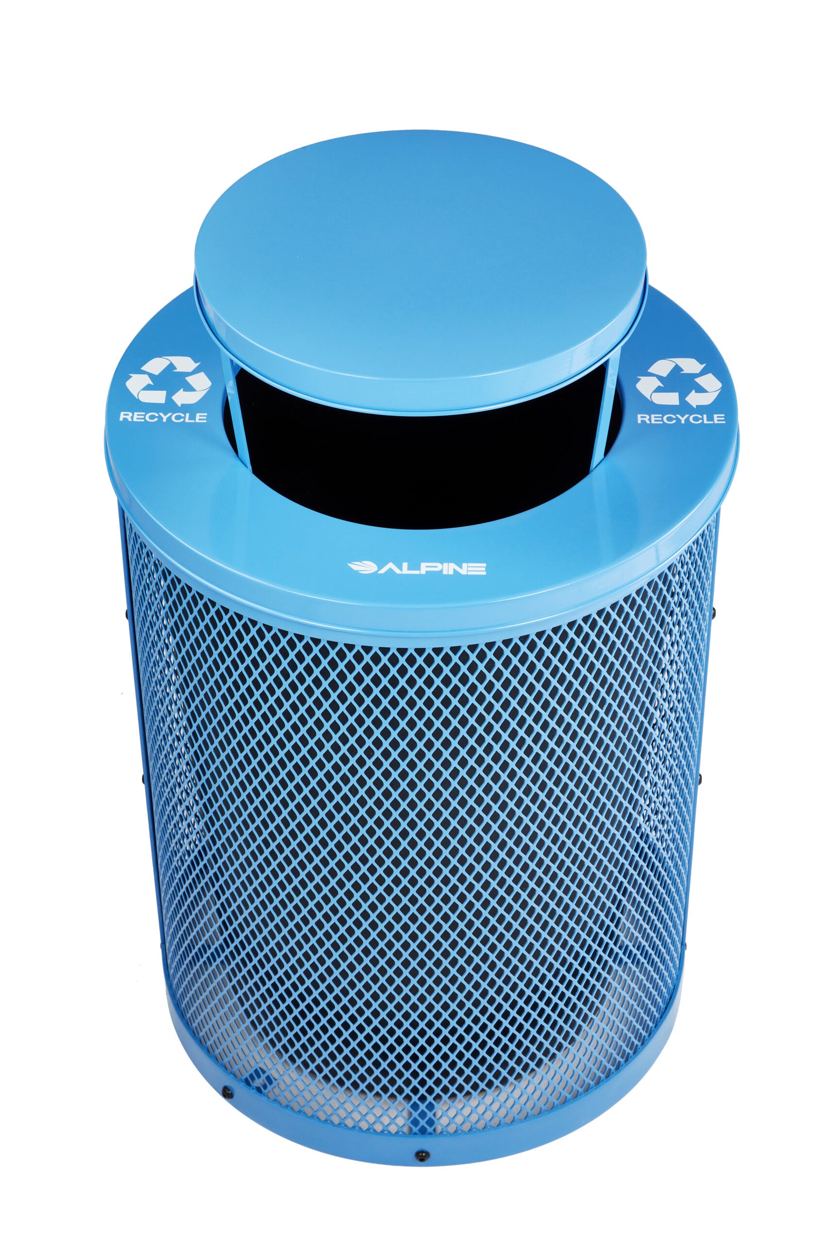 Alpine Industries Steel Rain Bonnet For 36 Gallon Trash Can, Blue