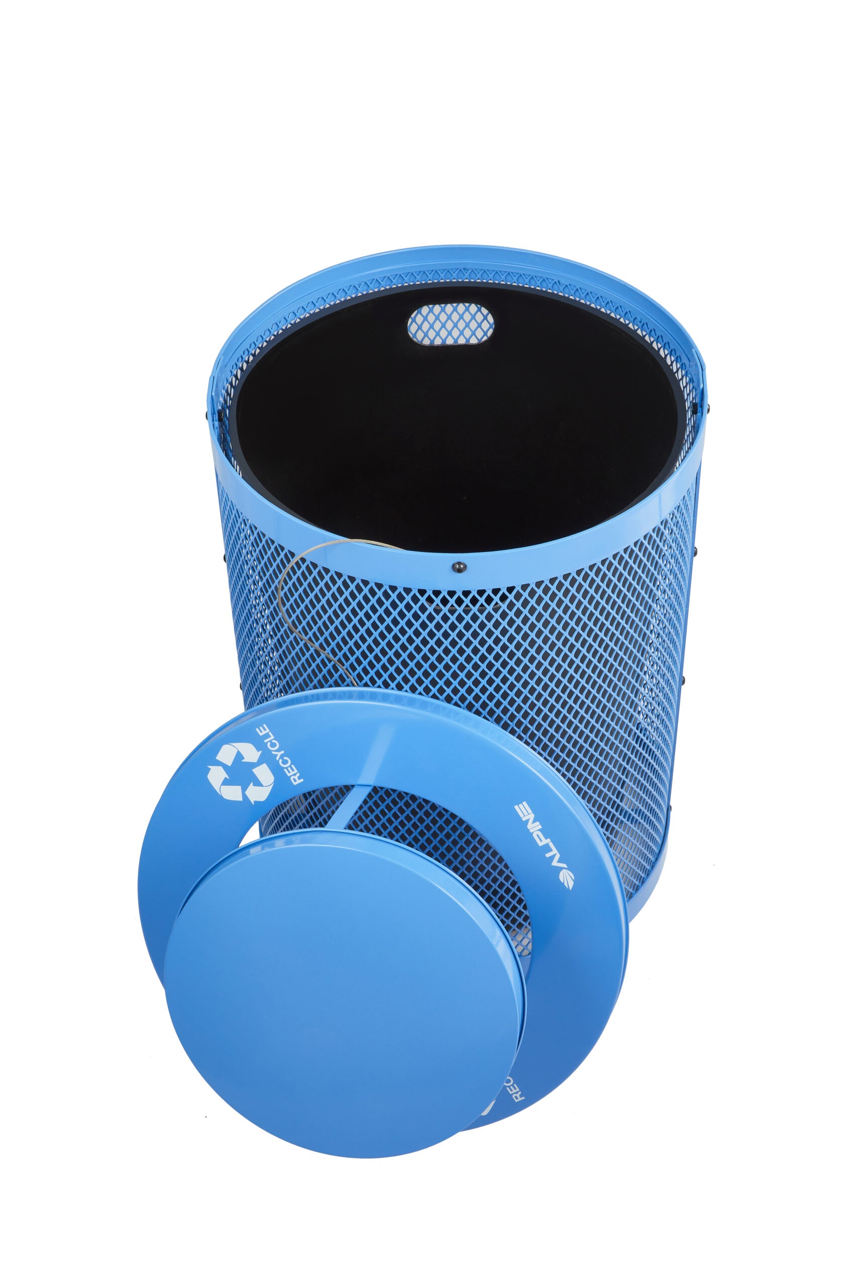 Alpine Industries Steel Rain Bonnet For 36 Gallon Trash Can, Blue