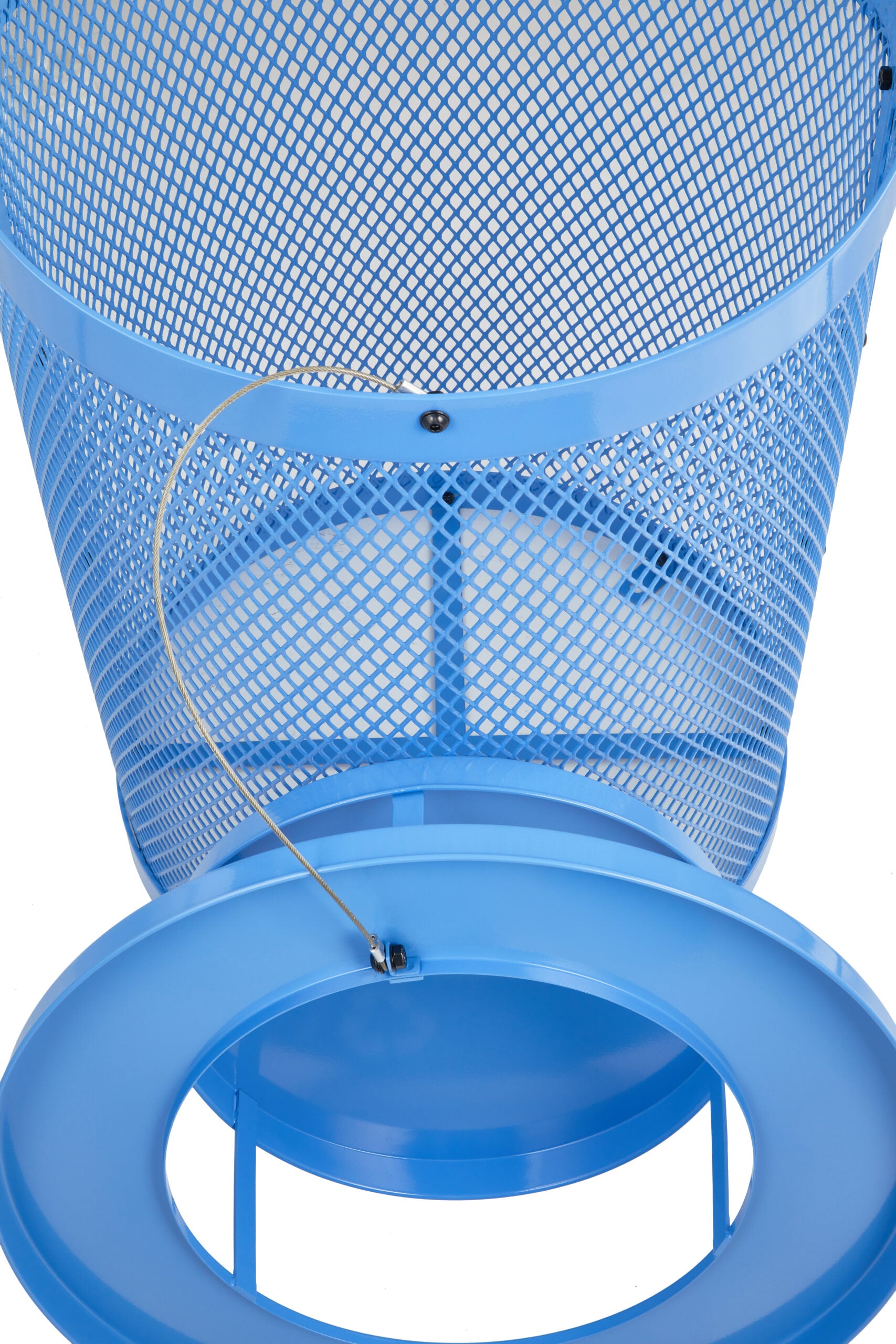Alpine Industries Steel Rain Bonnet For 36 Gallon Trash Can, Blue