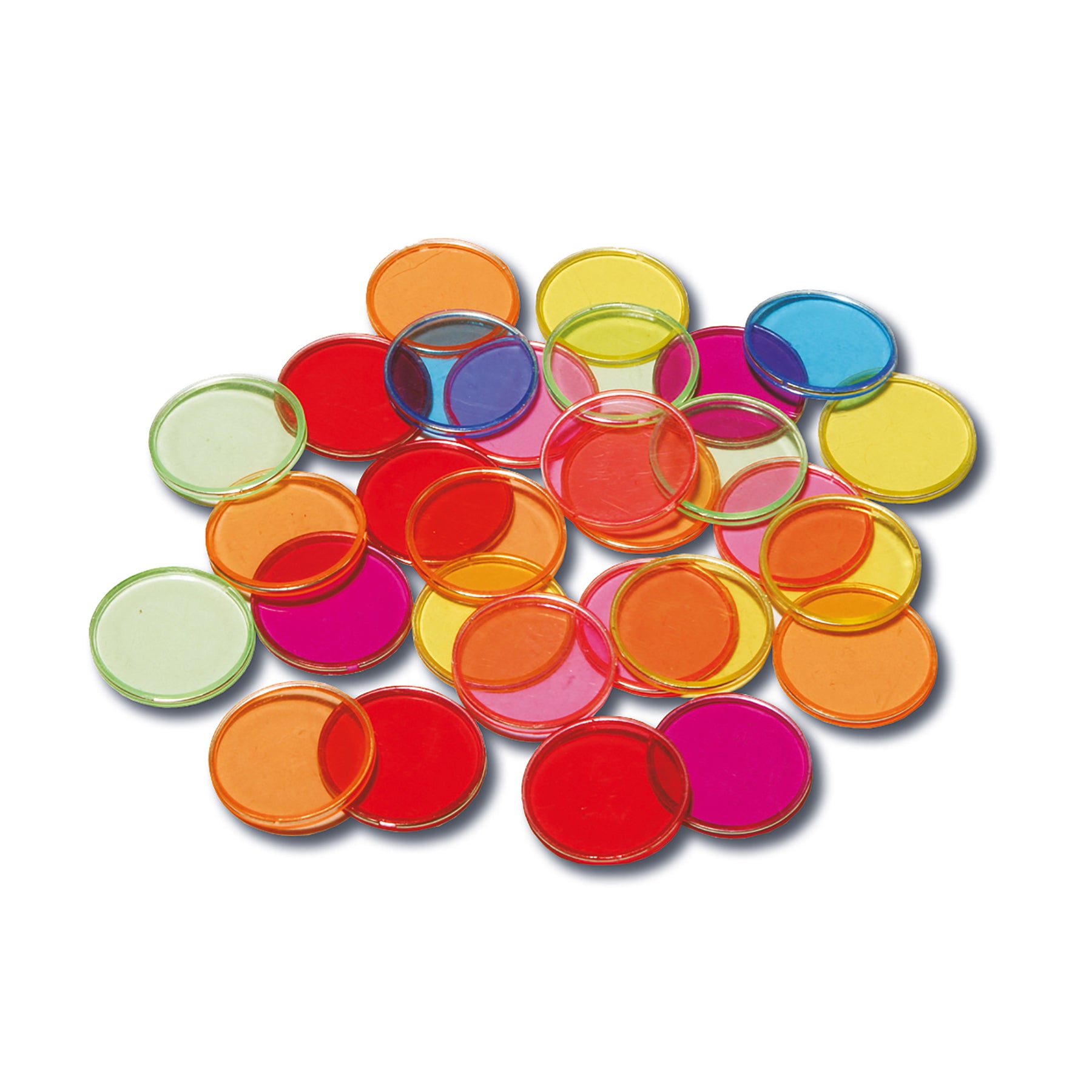 Transparent Plastic Counters - Steel-Ringed - Set of 50