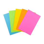 Blank Cards, 3.75"x5.75", 100 cards, 20 ea. Blue, Orange, Yellow, Lime, Pink