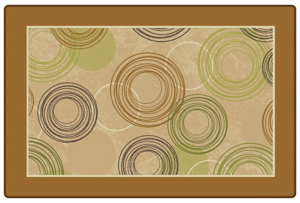 KIDSoft Raindrop Ripples - 4ft x 6ft - Rectangle - Brown