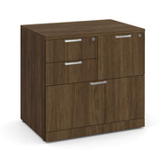 OfficeSource Laminate Lateral Files 31"W Combo Lateral File Cabinet - Modern Walnut