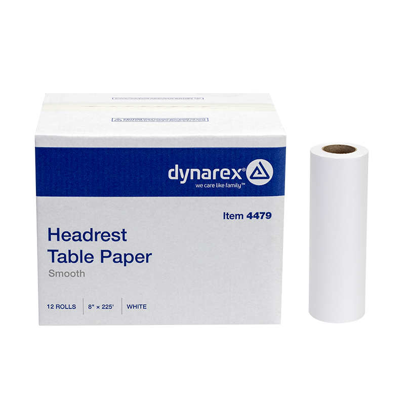 Headrest Table Paper Smooth, 8" x 225' - 12 rolls per Case