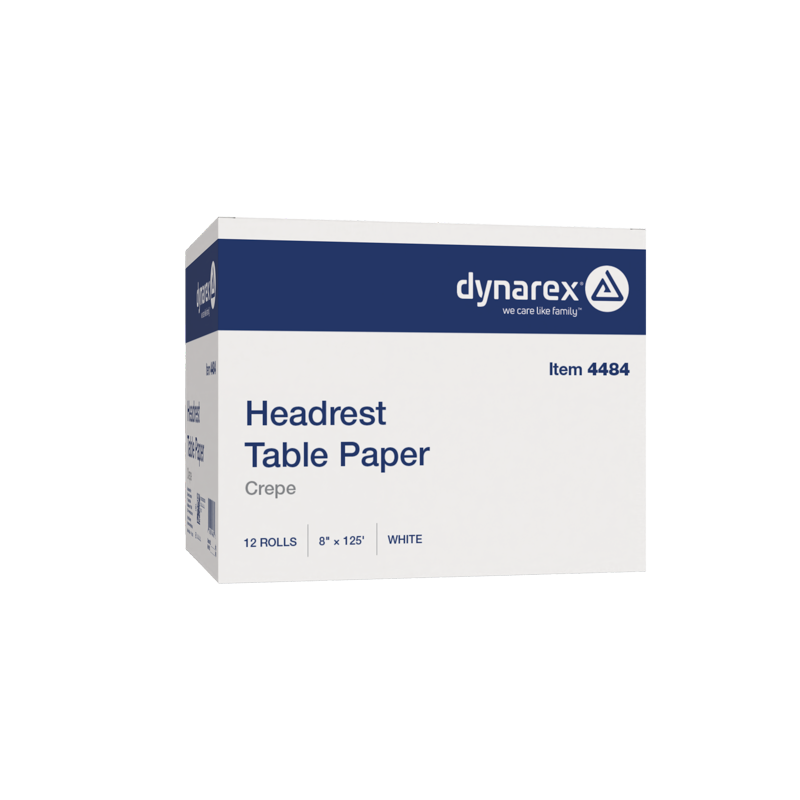 Headrest Table Paper Crepe, 8" x 125' - 12 rolls per Case