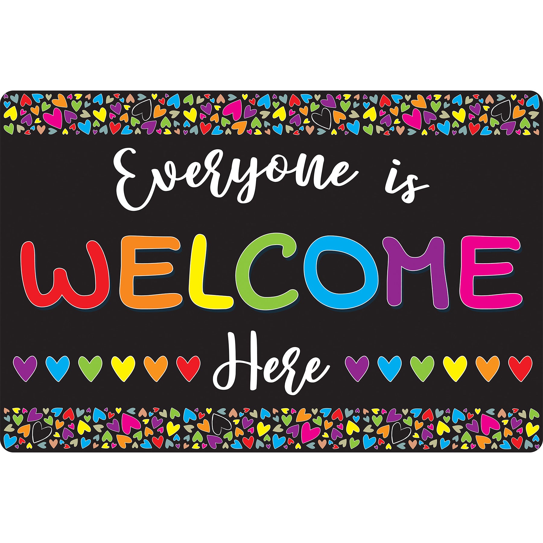 Computer Mouse Pad, 8" x 10", Everyone is Welcome Here, Hearts