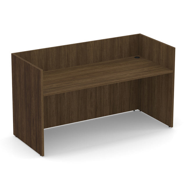 OfficeSource Laminate Reception Unit - Modern Walnut