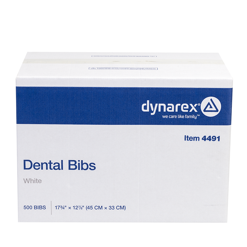 Dental Bibs - White, 17 3/4" x 12 7/8" - 500 pcs per Case