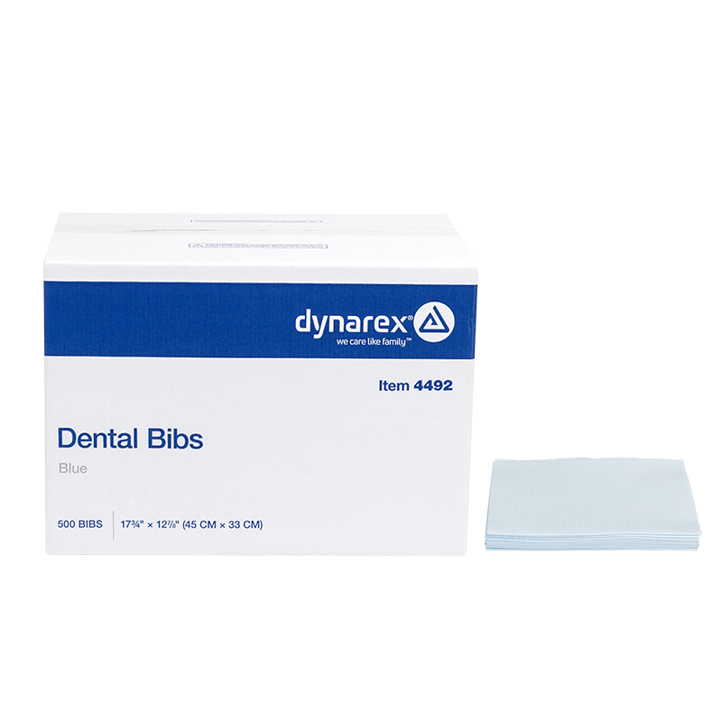 Dental Bibs - Blue, 17 3/4" x 12 7/8" - 500 pcs per Case