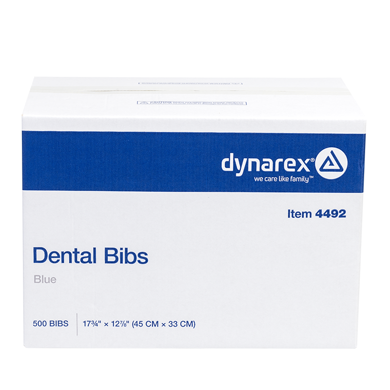 Dental Bibs - Blue, 17 3/4" x 12 7/8" - 500 pcs per Case