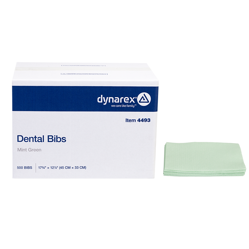 Dental Bibs - Mint Green, 17 3/4" x 12 7/8" - 500 pcs per Case