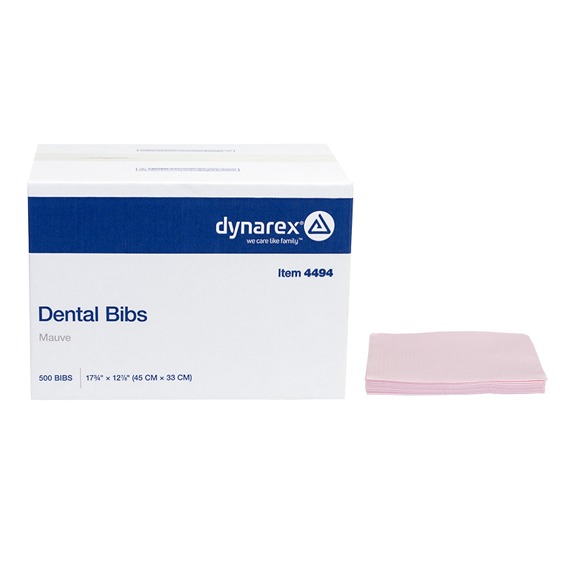 Dental Bibs - Mauve, 17 3/4" x 12 7/8" - 500 pcs per Case