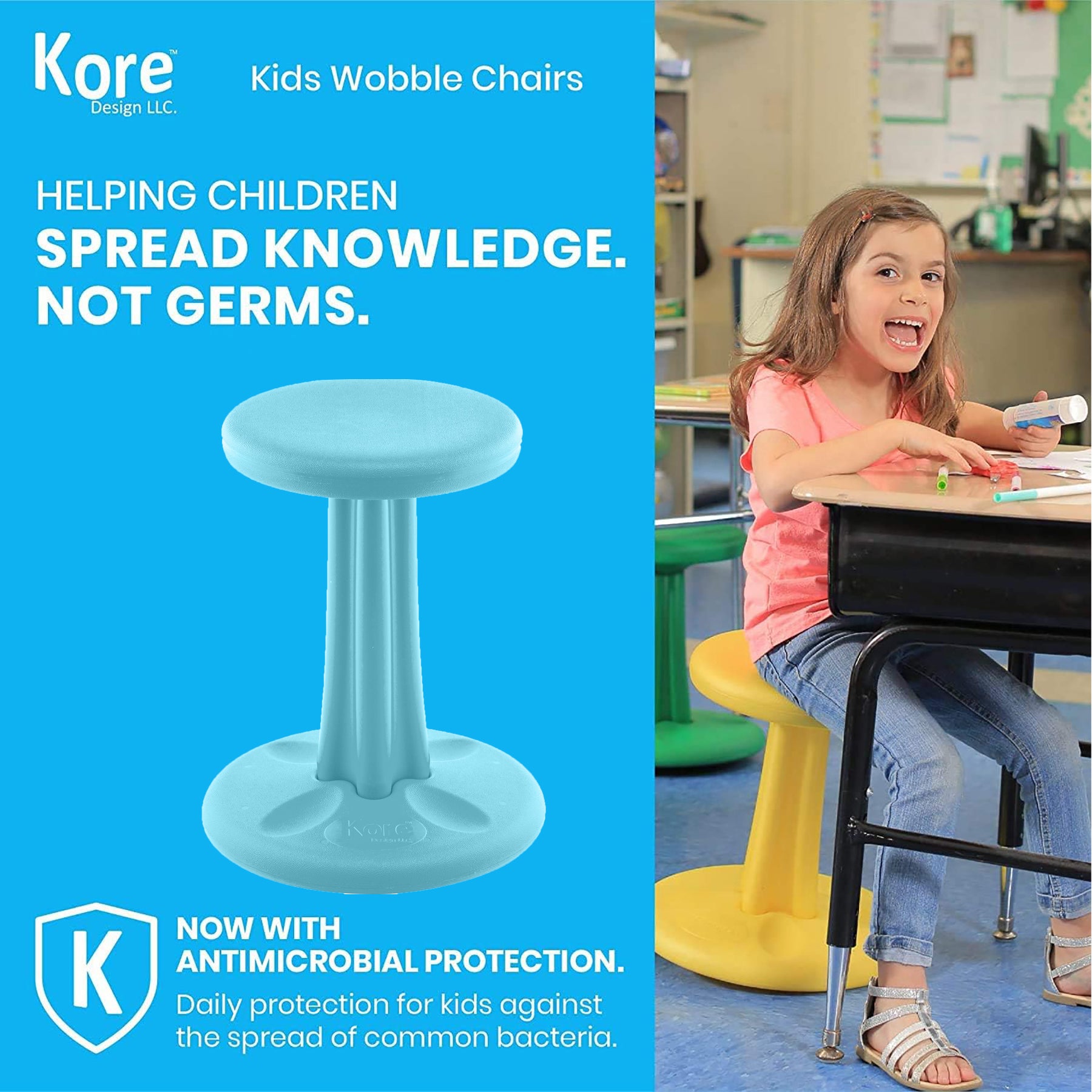 Junior Wobble Chair 16", Pale Blue
