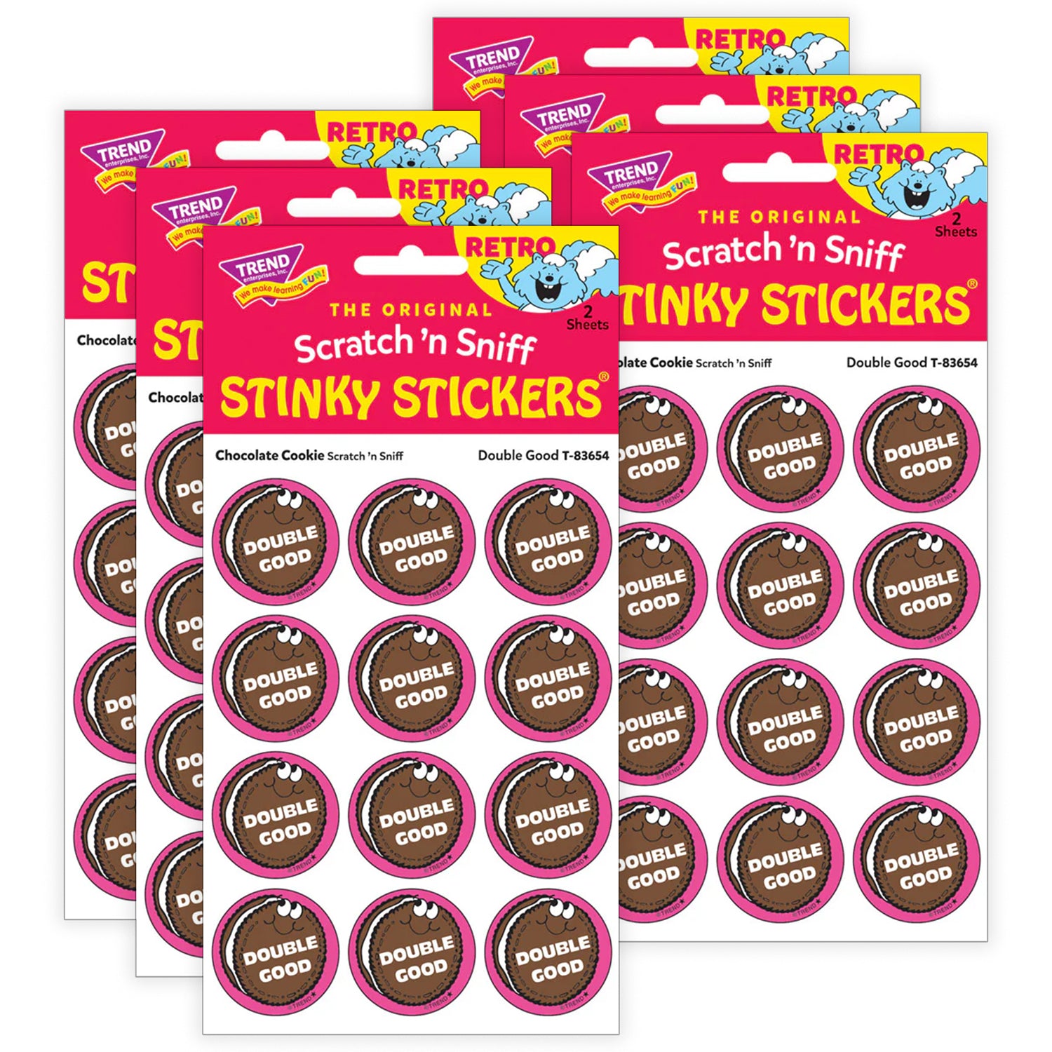 Double Good/ Chocolate Cookie Scent Stickers, 24 Per Pack, 6 Packs