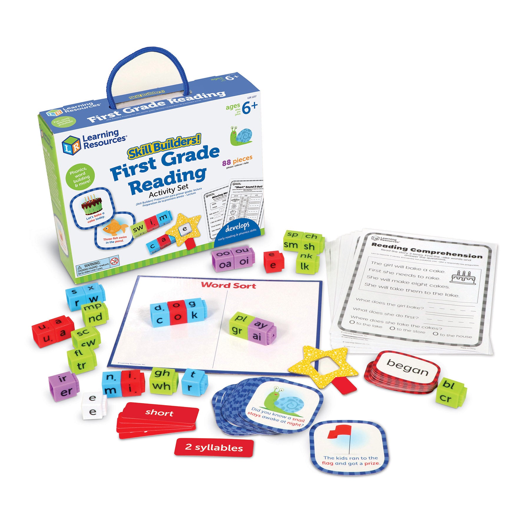 Skill Builders! 1st Grade Activity Set 3-Pack, Reading, Addition & Subtraction, Geometric Shapes