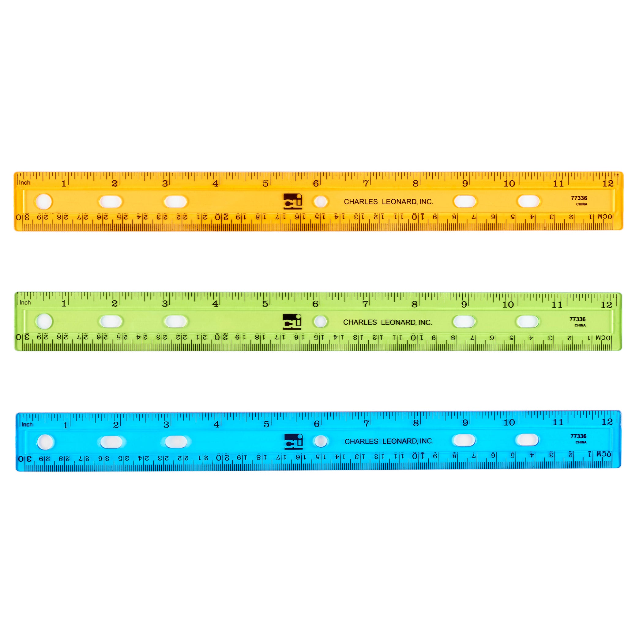 Translucent Plastic Ruler, 12-Inch, Assorted Colors, Pack of 36