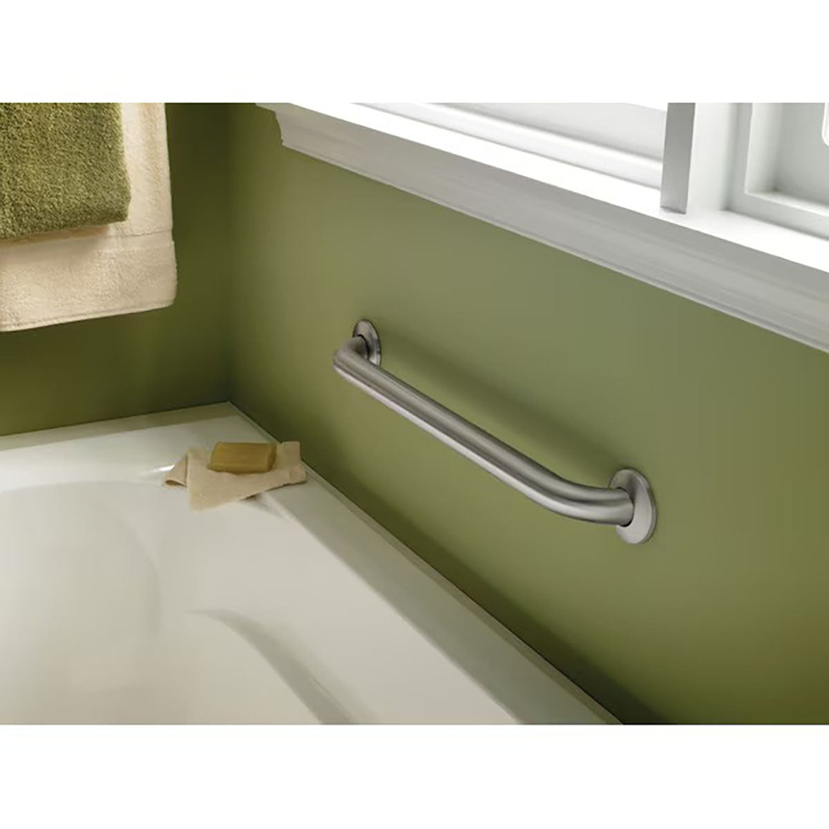 Franklin Brass 5600 Series Stainless Steel Wall mount ADA Compliant Grab Bar, 24" (450-lb Weight Capacity)