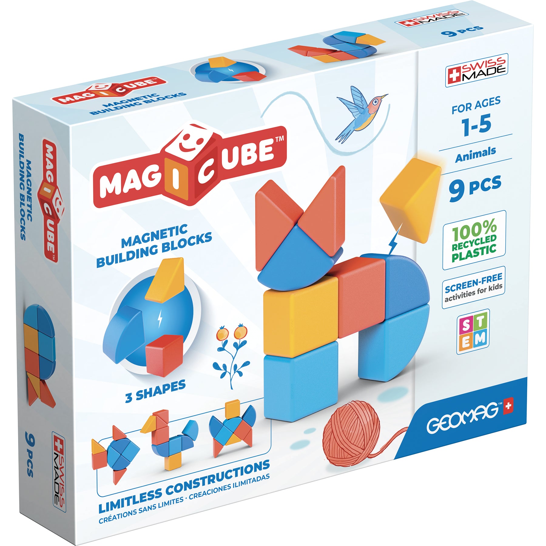 Geomag™ Magicube Magnetic Shapes & Animals Building Set, 9 Pieces
