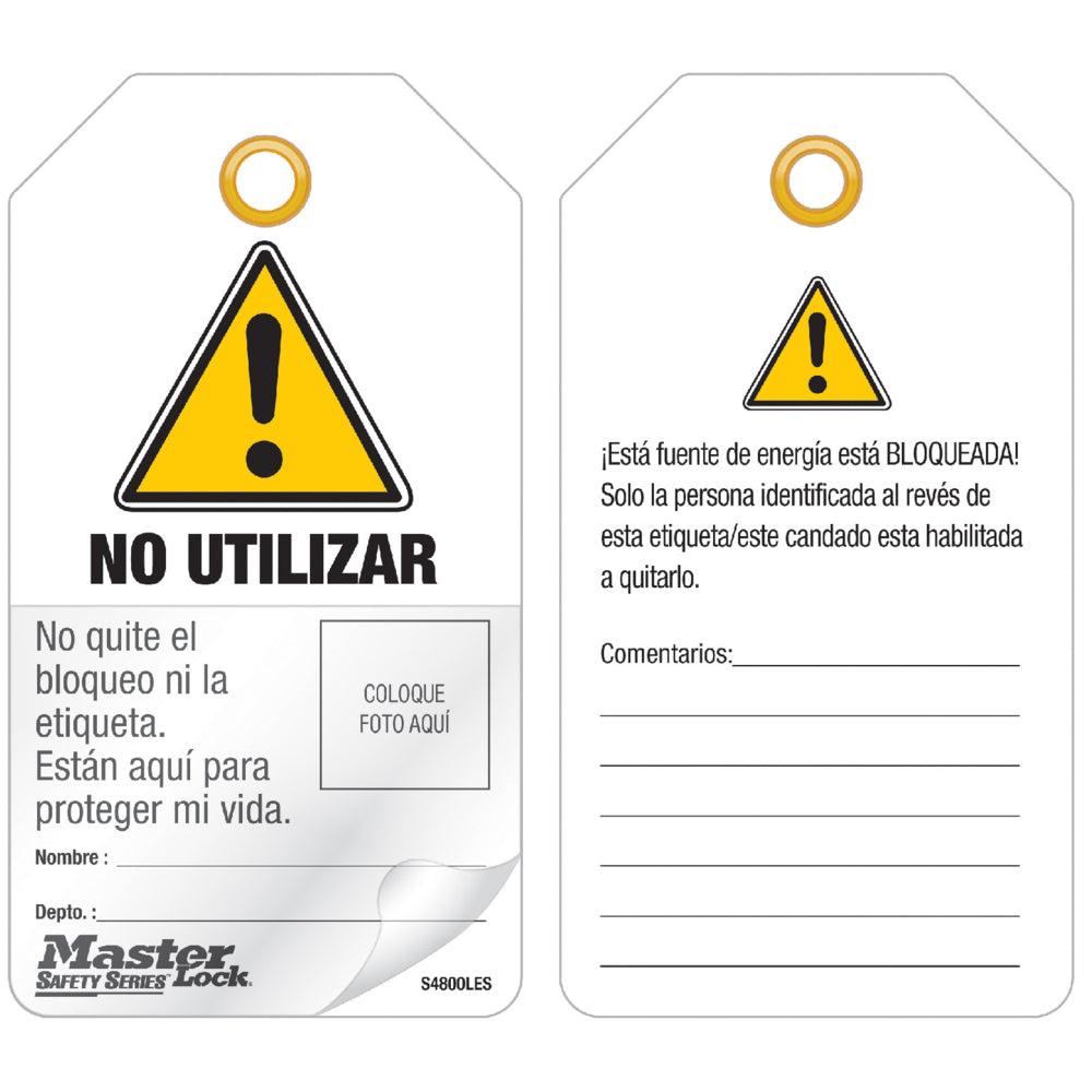 Do Not Operate, Spanish with European Danger Symbol, Photo ID Safety Tag