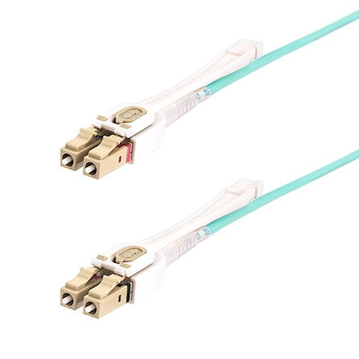 StarTech.com 5m (16.4ft) LC to LC (UPC) OM4 Multimode Fiber Optic Cable W/Push Pull Tabs 50/125m 100G Bend Insensitive Low Insertion Loss - LSZH Fiber