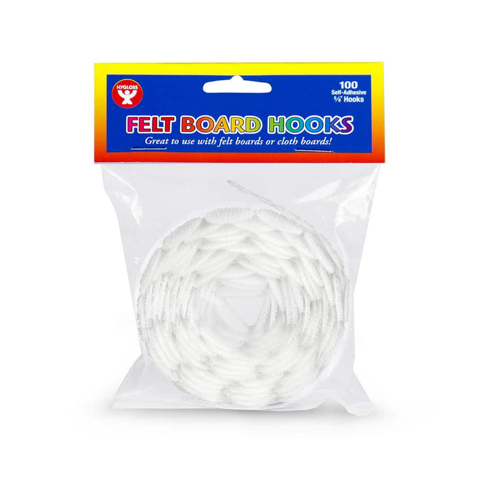 Felt Board Hooks - Self-adhesive Hook & Loop Backing, 100 ct.  5/8" Hooks, Rolled