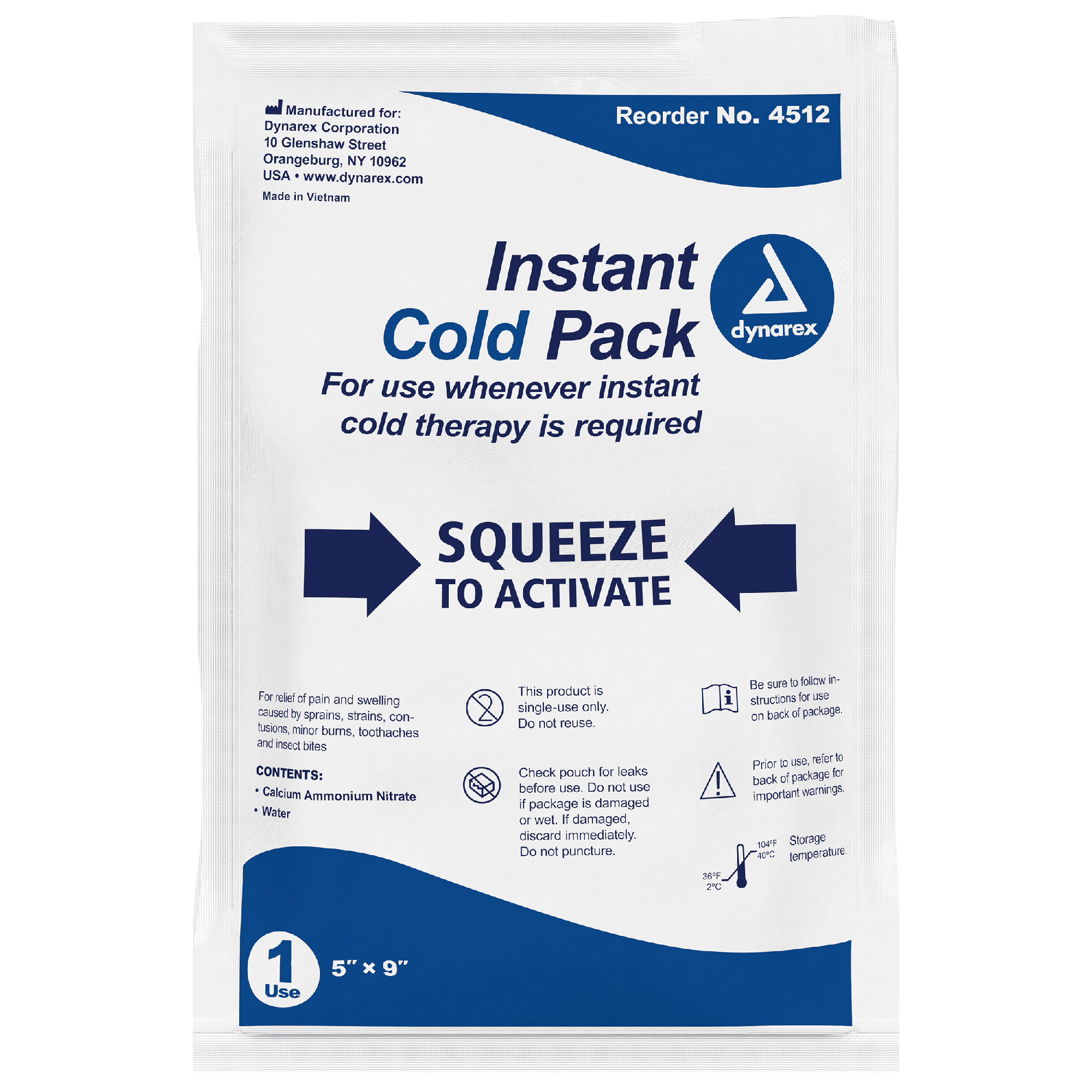 Instant Cold Pack, 5" x 9" - 24 packs per Case