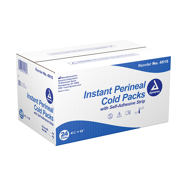 Instant Perineal Cold Pack w/ Self Adhesive Strip, 4 1/2" x 12" - 24 packs per Case