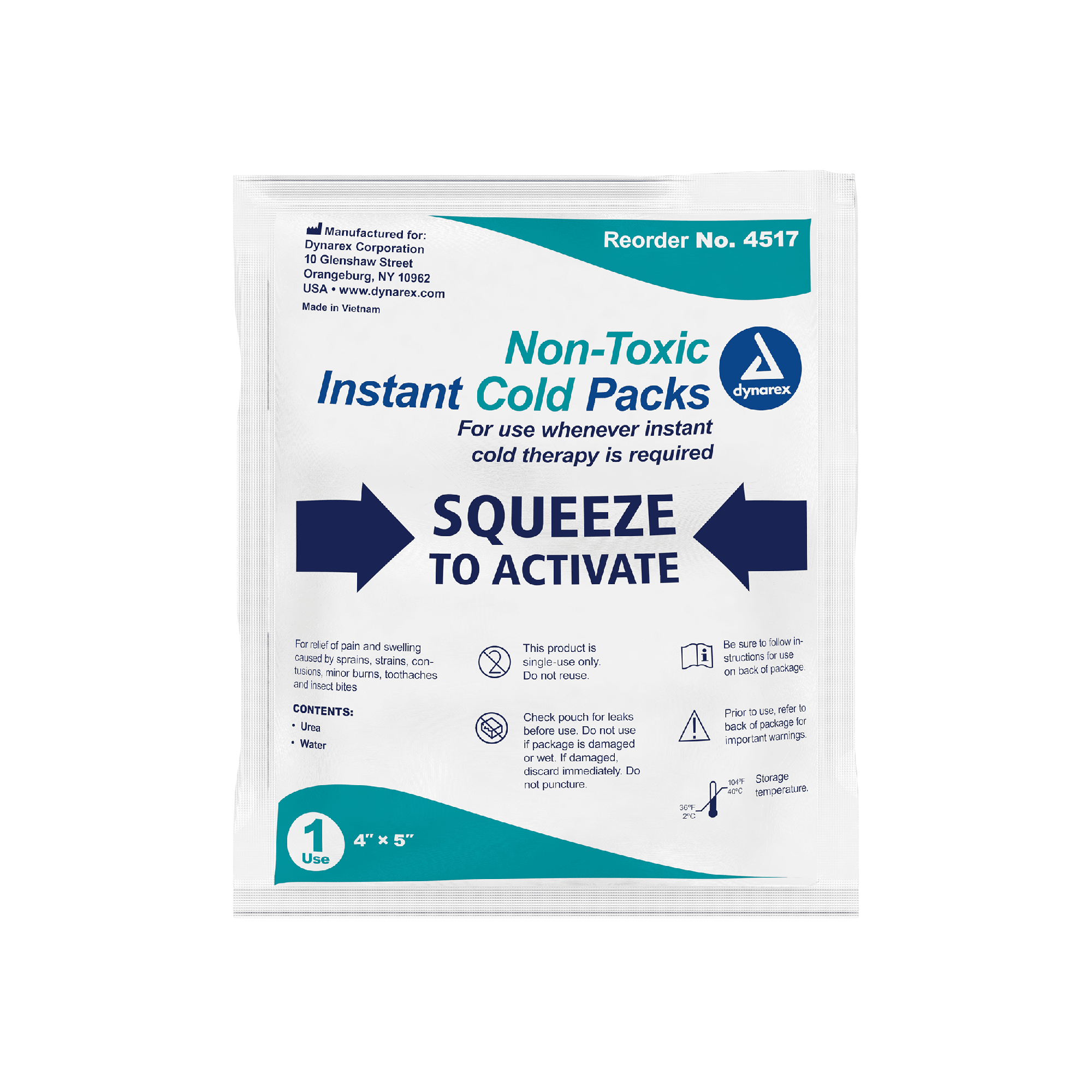 Instant Cold Pack w/ Urea (Non-Toxic), 4" x 5" - 24 packs per Case