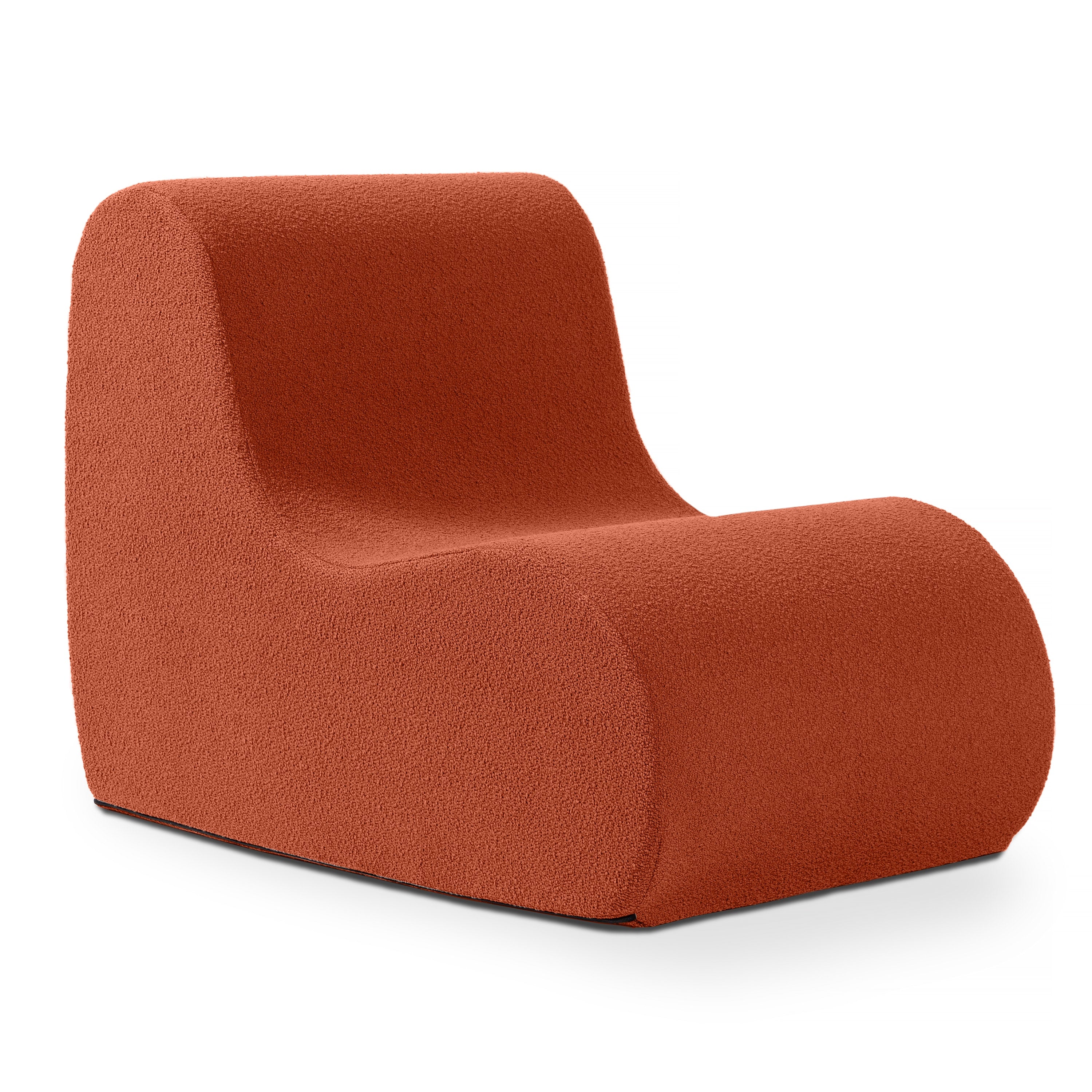 Jaxx Uptown Modern Armless Accent Chair, Boucle Dark Grey