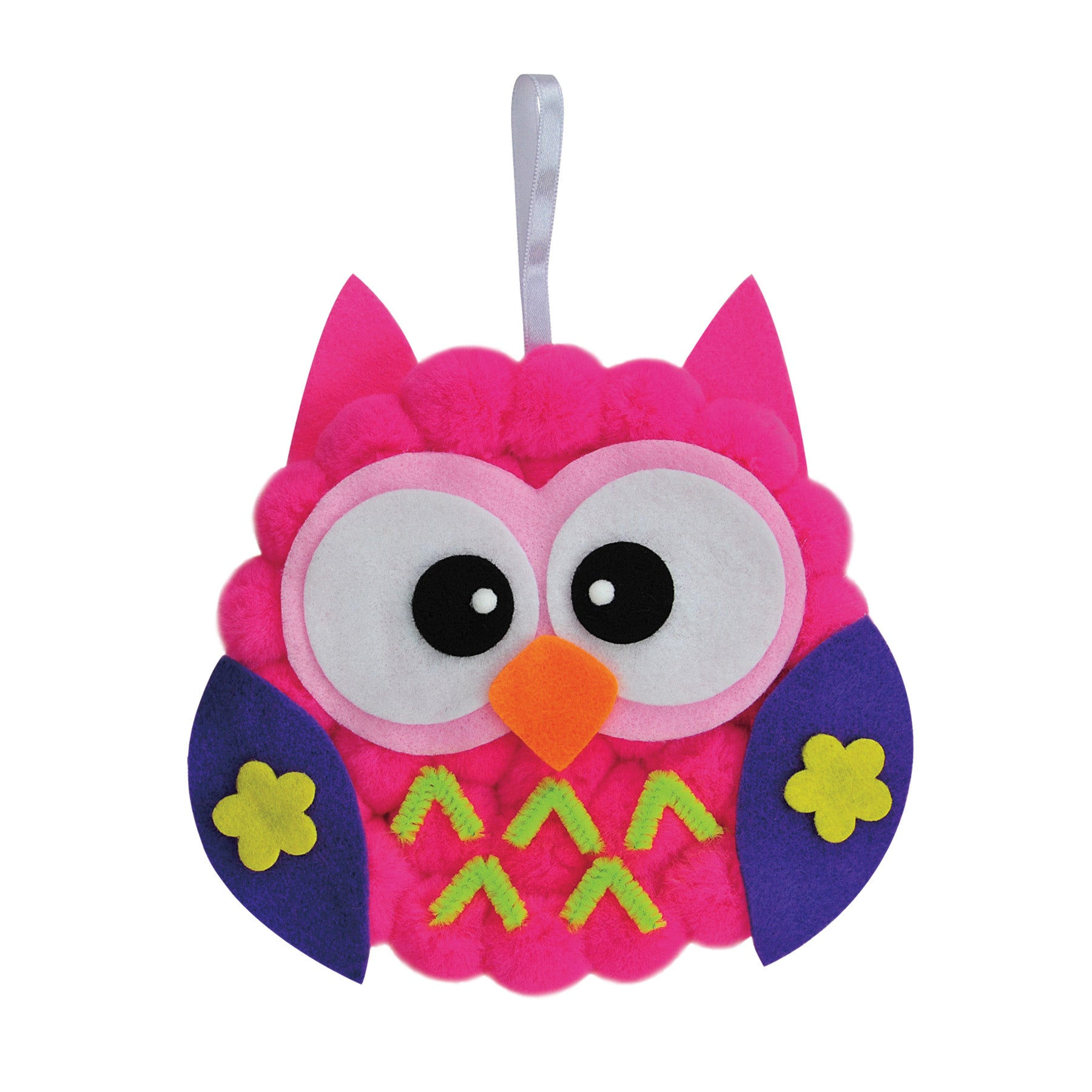 Pom Pon Animal Plate Kit, Owl, 7" x 8" x 1", 1 Kit