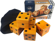 Giant Roll 'em Dice - Set of 5 Wooden Lawn Dice