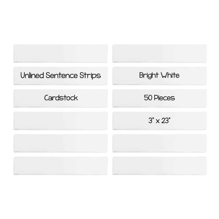 Bright Strips - Cardstock Strips 3"x23", 50 count, Ultra White