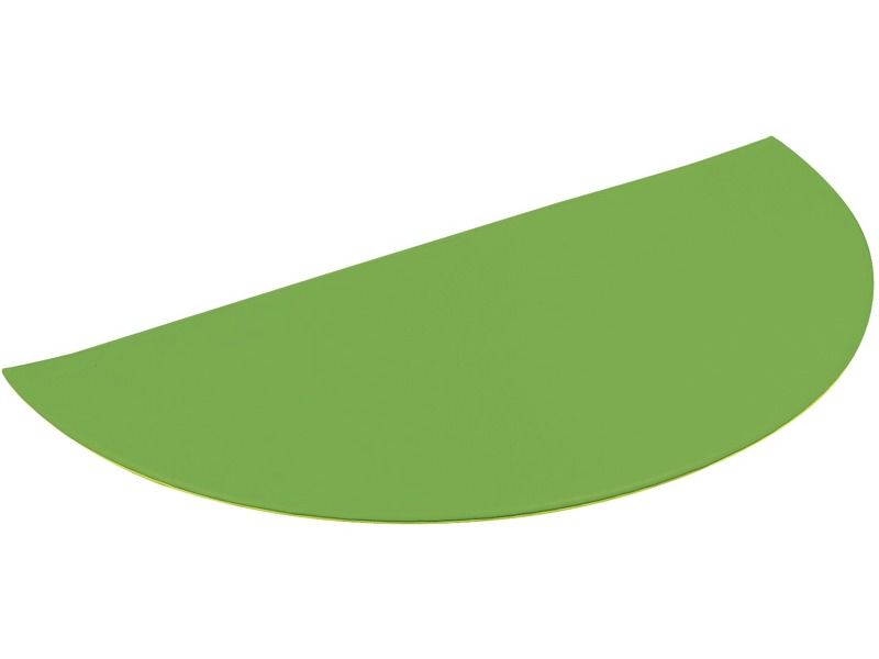 Plain Double-Sided Semi Circular Mat - Green/Light Green, 56.7"L x 28.3"W x 0.8"Th