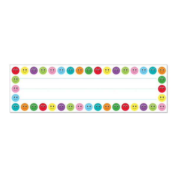 Picture Name Plates - 9.5"x2 7/8", 36 ct., Smiley Faces