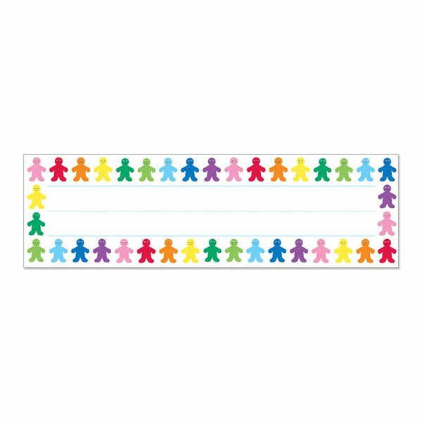 Picture Name Plates -  9.5"x2 7/8", 36 ct., Rainbow People