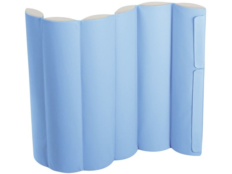 Anti-Shock Mobile Partition - Light Blue/Ivory, 49.2"L x 35.4"W x 3.1"Th