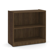 OfficeSource Laminate Bookcase - 2 Shelves - Modern Walnut