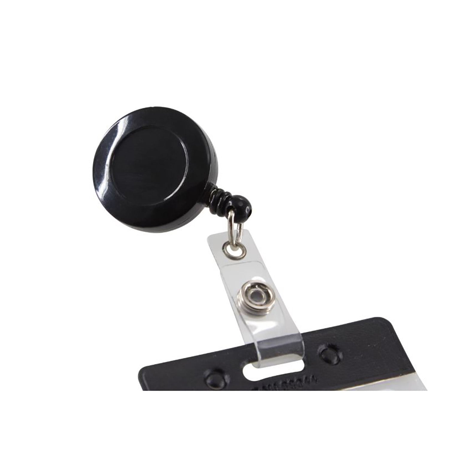 Standard Round ID Badge Reel with Belt Clip, Black