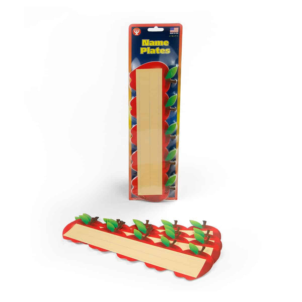Red Apple Die-Cut Nameplate - 9.5" x 2 7/8" - 36 pieces