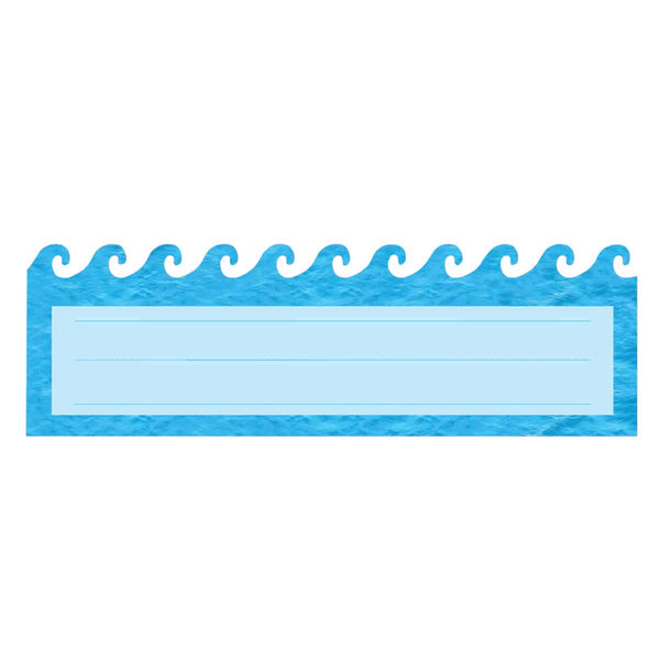 Ocean Waves Die-Cut Nameplate - 9 1/2" x 2 7/8" - 36 pieces