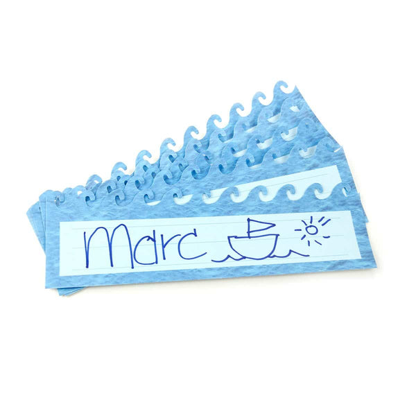 Ocean Waves Die-Cut Nameplate - 9 1/2" x 2 7/8" - 36 pieces