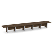 OfficeSource Laminate Expandable Boat Shaped Conference Table with Elliptical Base - 22' - Modern Walnut